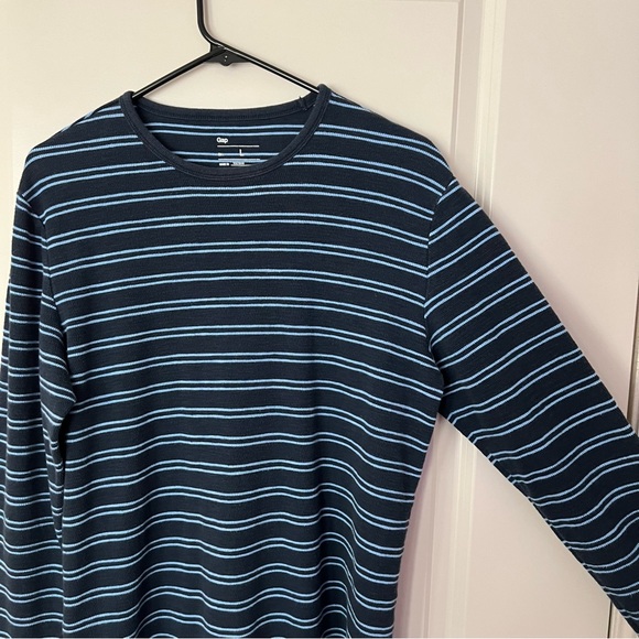 Gap men’s long sleeve waffle knit Crewneck tee shirt | size Large - Picture 7 of 9